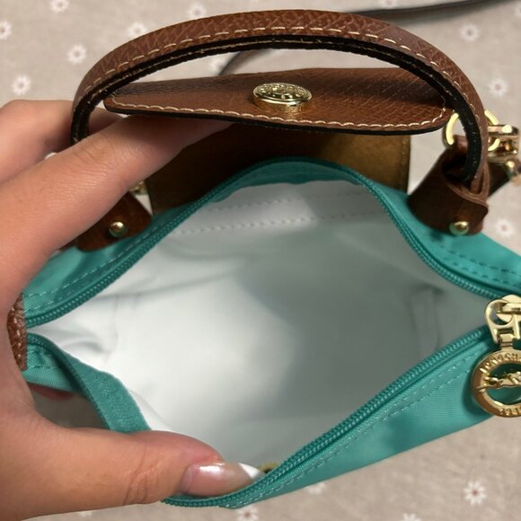 Longchamp Le Pliage Womens Pouch Mini Turqoise - Picture 5 of 5